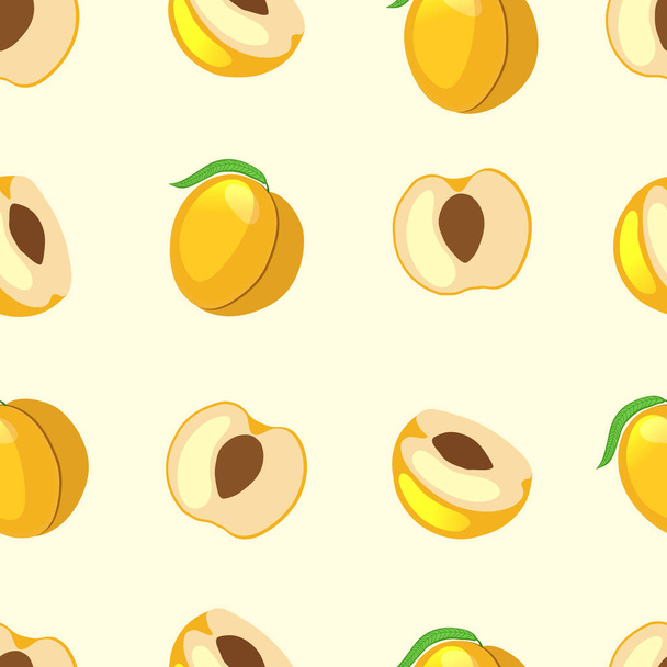 seamless pattern with apricots. vector illustration - Vektor, Bild