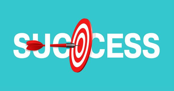 Success concept - bulls eye hit in darts target - Vector, Image