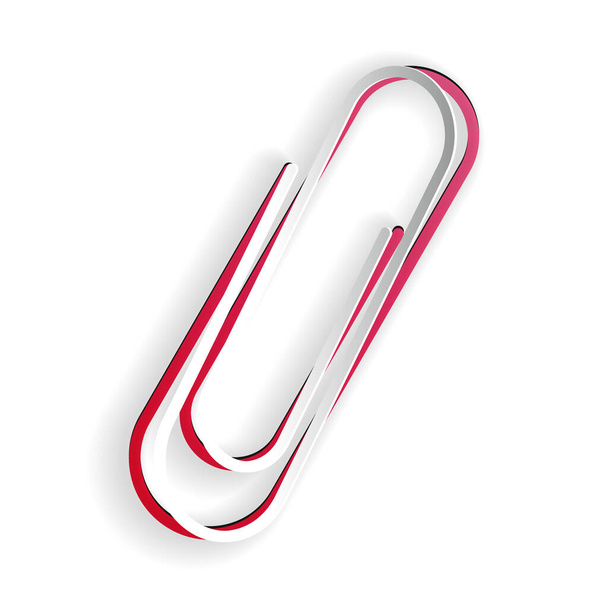 Paper cut Paper clip icon isolated on white background. Paper art style. Vector. - Вектор, зображення
