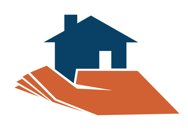 Person holding a house in their hand - Vector, Image