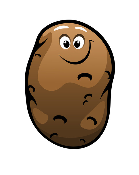 dessin animé souriant ferme de pommes de terre végétale  - Vector, afbeelding
