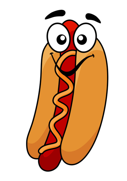 leuke hot dog en mosterd - Vector, afbeelding