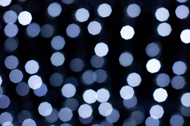 Defocused blue abstract bokeh lights background. Blurred - Photo, Image