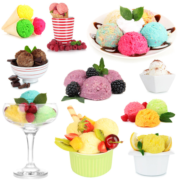 Collage of different sorts ice-cream - Valokuva, kuva