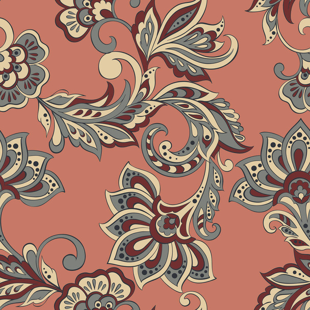 Floral seamless pattern in indian style.  - Vector, Image