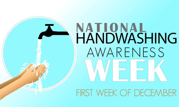 National Hand washing Awareness Week Banner Or Plakát Vector Design For December - Vektor, obrázek