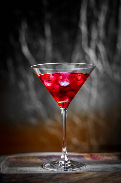 red martini glass with cherry - Foto, immagini