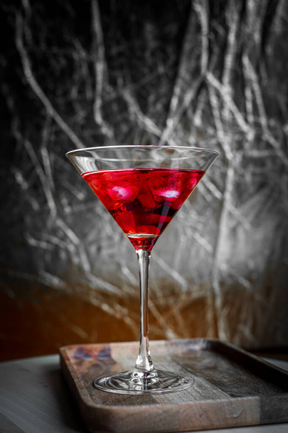 red martini glass with cherry - Foto, immagini