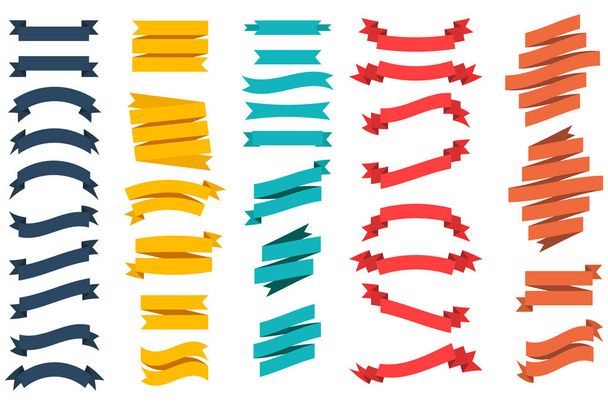 Set of Ribbons. Ribbon elements. - Vector, Image