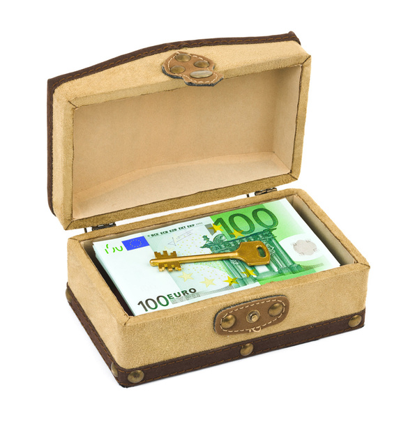 Dinheiro e chave na caixa
 - Foto, Imagem