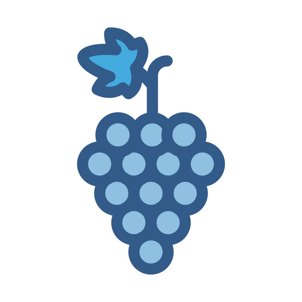 Ícone de vetor de preenchimento de uva que pode facilmente modificar ou editar - Vetor, Imagem