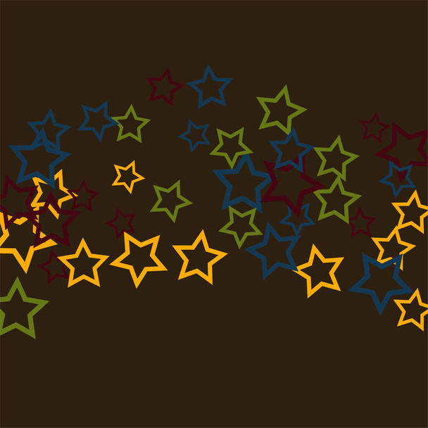 vector wallpaper with stars on brown background - Vector, Image