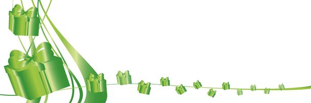 Marco de regalo verde con cinta y espacio de copia - Foto, Imagen