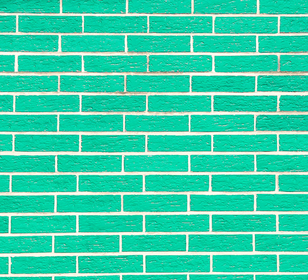 turquoise baksteen muur textuur of achtergrond - Foto, afbeelding