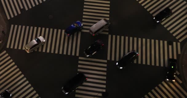 Egy éjszaka Sukiyabashi átkelés Ginza magas szögben - Felvétel, videó