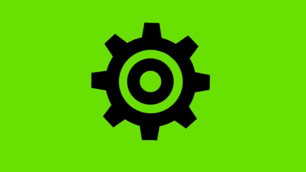 video illustration of a spinning gear machine on a green background - Footage, Video