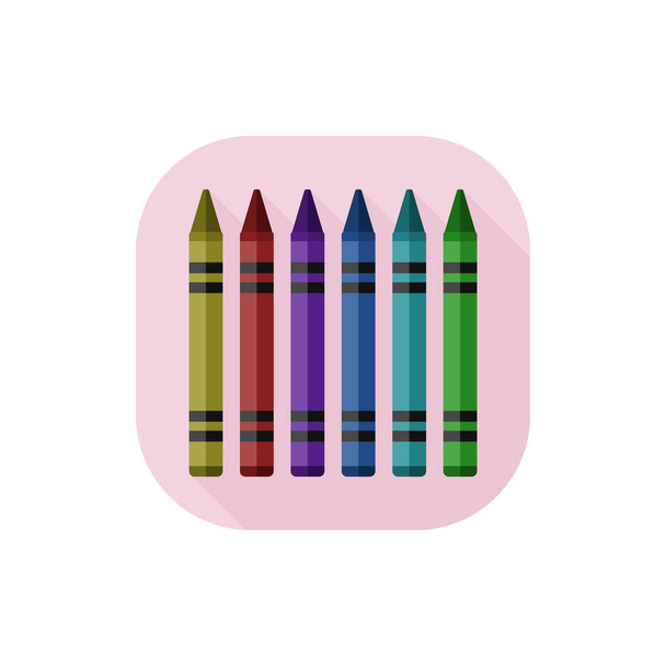 Vector Flat Design Wax Crayons - Vector, Image