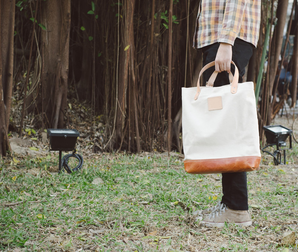 Man with canvas bag - Photo, image