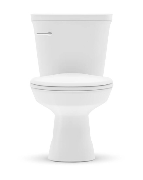 Toilet bowl with lid white mockup isolated on white - ベクター画像