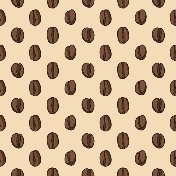 Vector seamless pattern with coffee beans - Vecteur, image