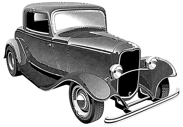 Vintage muscle car _ engraing
 - Вектор,изображение