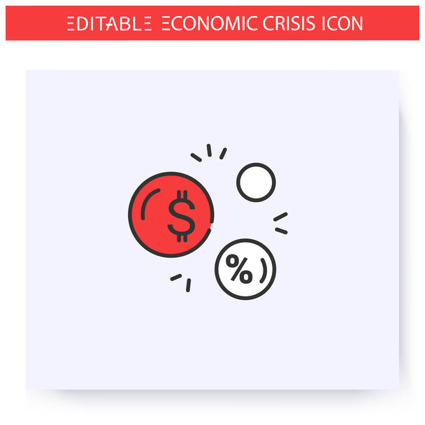 Icono de línea de burbuja económica. Ilustración editable - Vector, imagen