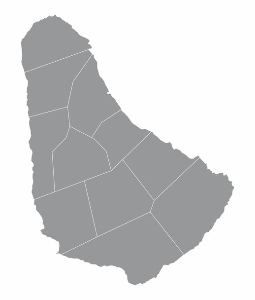 バルバドス行政地図 - ベクター画像