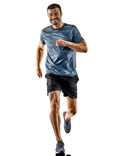 man runner jogger running jogging isolated shadows - Fotó, kép