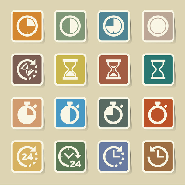 Relojes e iconos de tiempo establecidos
 - Vector, Imagen