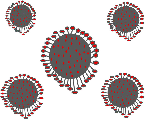 símbolo coronaviroso ou Covid 19 isolado com fundo branco. - Foto, Imagem