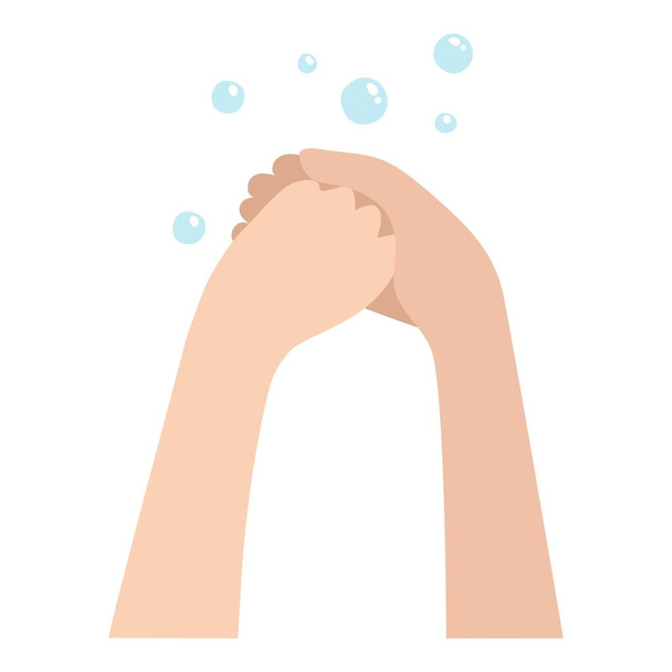 Ícone de procedimento de lavagem de mãos, desenho animado e estilo plano - Vetor, Imagem