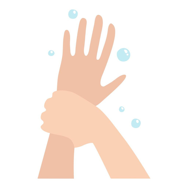 Icono de lavado de manos de la escuela, dibujos animados y estilo plano - Vector, Imagen
