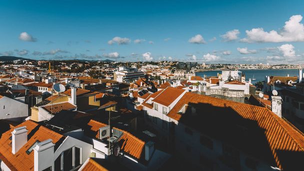 High perspective view of Cascais city centre near Lisbon in Portugal - Foto, afbeelding