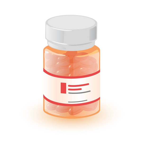 Cartoon jar with pills - Вектор,изображение