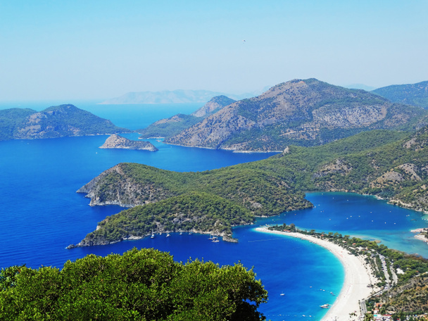 A kék lagúna és a strand oludeniz Törökország panoráma - Fotó, kép
