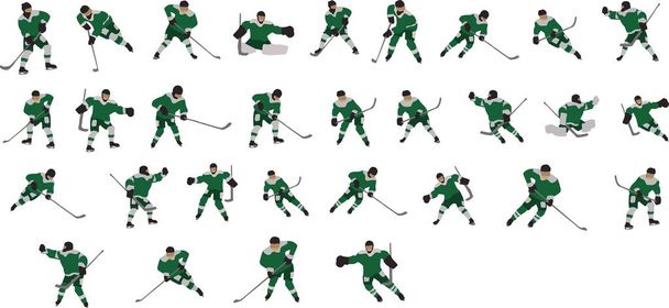 Hockey player. Ice hockey players silhouette and sport icon - Vector, Image
