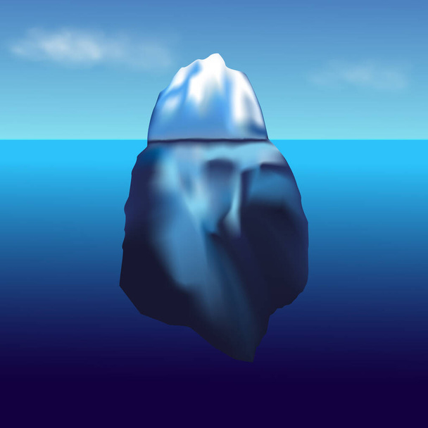 Iceberg floating.WInter paesaggio artico con acqua pura blu e colline innevate. - Vettoriali, immagini