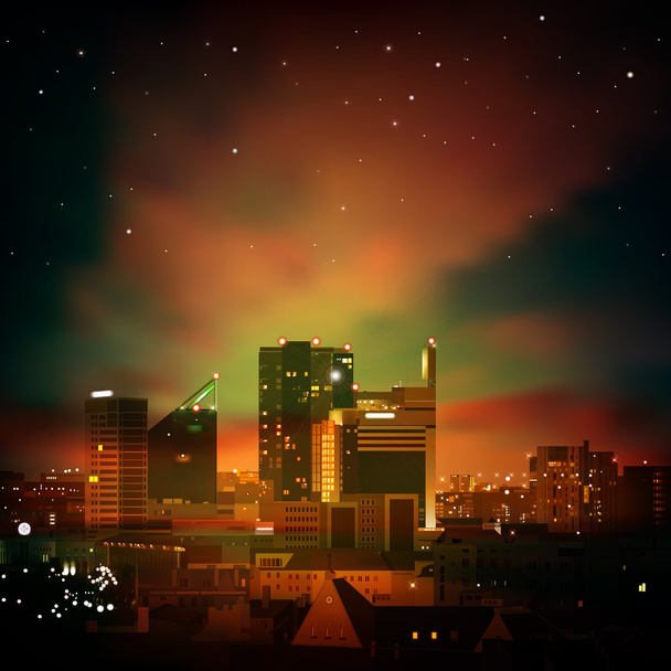 abstract background with city at night - Vector, Image