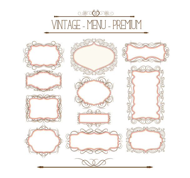 Ornate and doodle callgraphic frames - Vector, Image