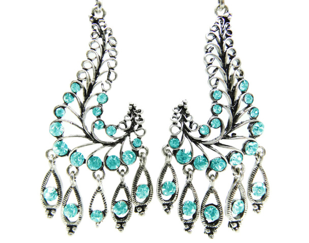 jewelry earrings with bright crystals - Photo, Image