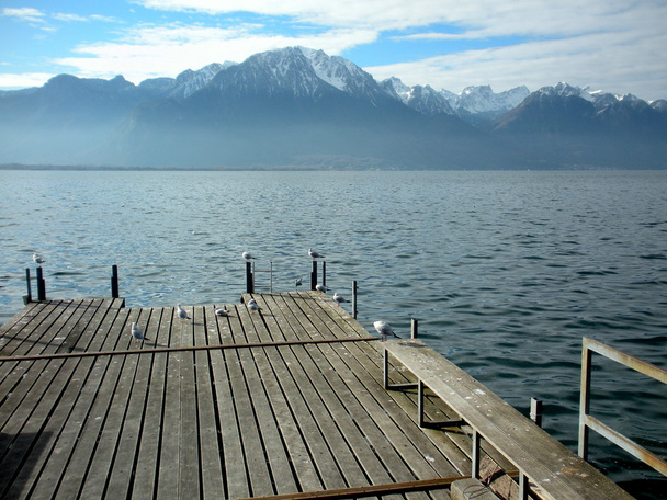 Lakefront in montreux - Zwitserland - Foto, afbeelding