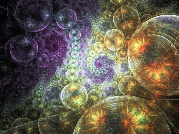 levendige kleurrijke fractal spiralen, digitale kunst voor creatieve grafisch ontwerp - Foto, afbeelding