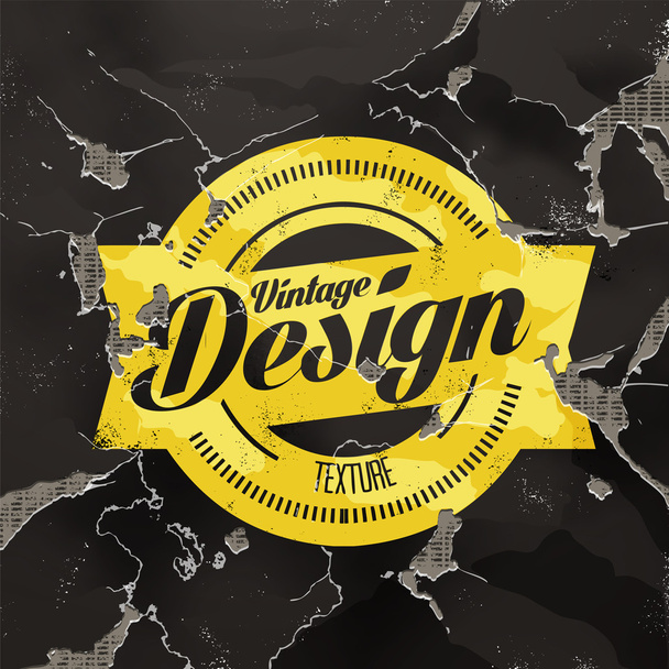 Vector vintage label on cracked background - Vettoriali, immagini