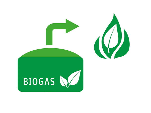 Fábrica de biogás de geração de eletricidade com chama isolada - Foto, Imagem
