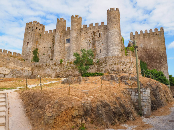 Kőműves kastély Obidos vagy híres Castelo de Obidos egy jól megőrzött középkori kastély található a polgári plébánia Santa Maria, Soo Pedro de Sobral da Lagoa, Oeste, portugál régió. - Fotó, kép