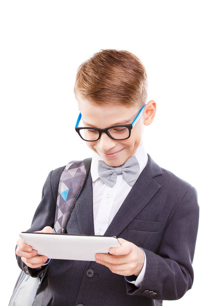 Young student with tablet PC isolated on white - Foto, Bild