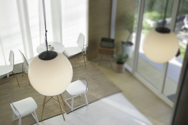 Tafel en stoel in co-werkruimte, stockfoto - Foto, afbeelding