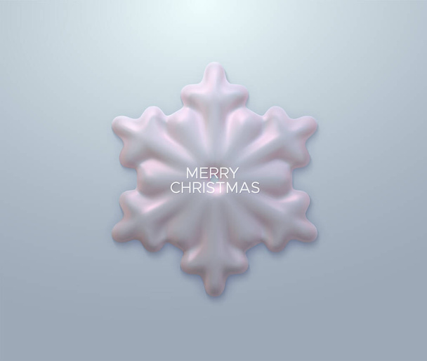 Vector 3d illustration of snowflake shape - Vector, Image