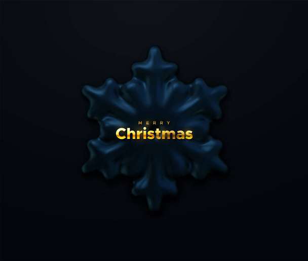Vector 3d illustration of snowflake shape - Vector, Image