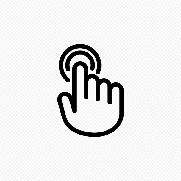 Hand cursor touch screen gestures icon. Swipe to left right up icon. Vector on isolated transparent background. EPS 10. - Vector, Image